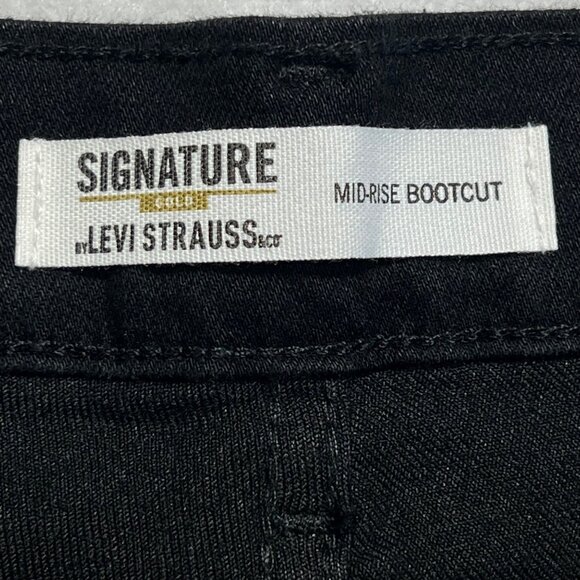 NWT Signature by Levi Strauss Women Mid-Rise Bootcut Stretch Black Jean Plus 24L - Picture 6 of 12